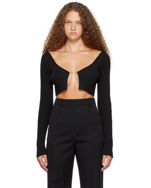 Jacquemus Le Chouchouコレクション ブラック La Maille Pralù カーディガン Black