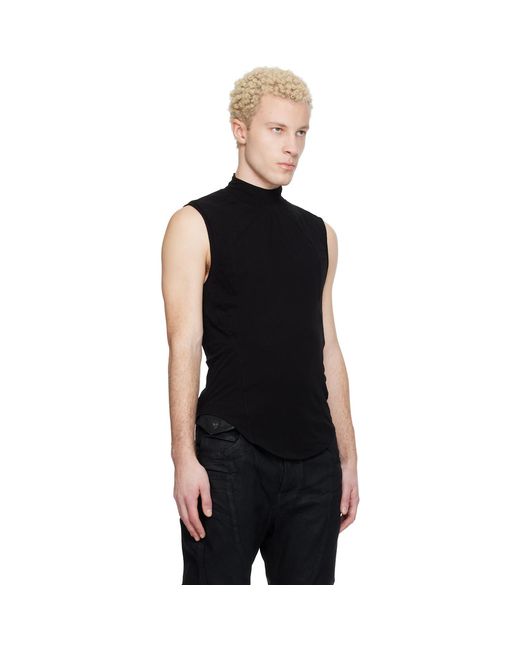 Julius Black Seamed High Neck T-Shirt for men