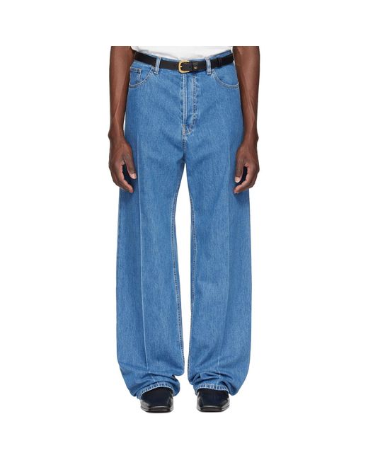 Valentino Blue Creased Jeans for men