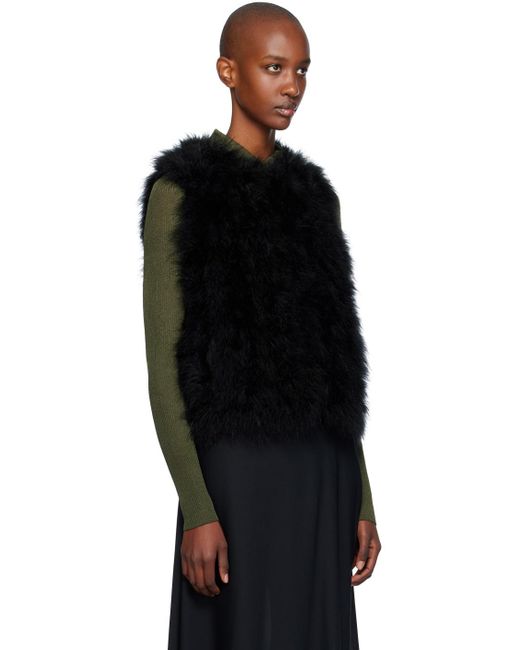 Yves Salomon Feather Vest in Black Lyst UK