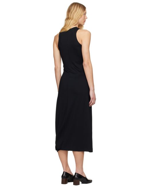 Lemaire Black Twisted Hem Midi Dress
