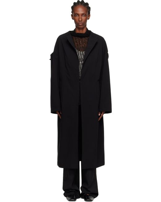 Y's Yohji Yamamoto Black U-Drop Sleeve Coat
