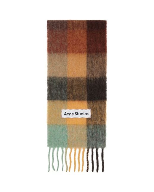 Acne Multicolor Mohair Checked Scarf