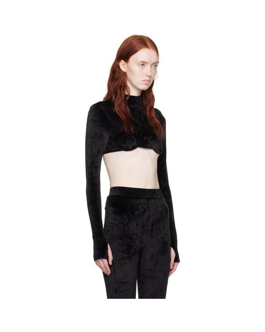 Gcds Black Cropped Turtleneck