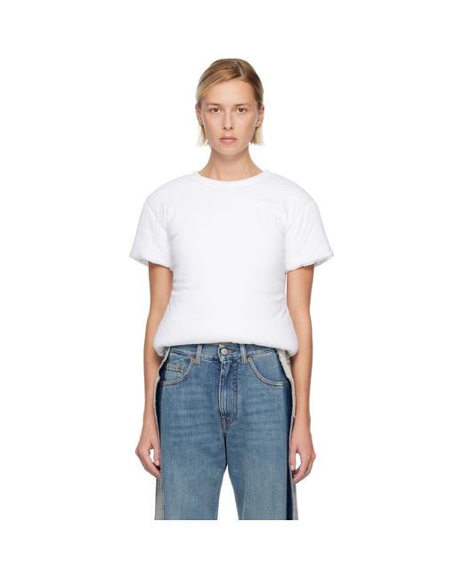 MM6 by Maison Margiela White Padded T-Shirt