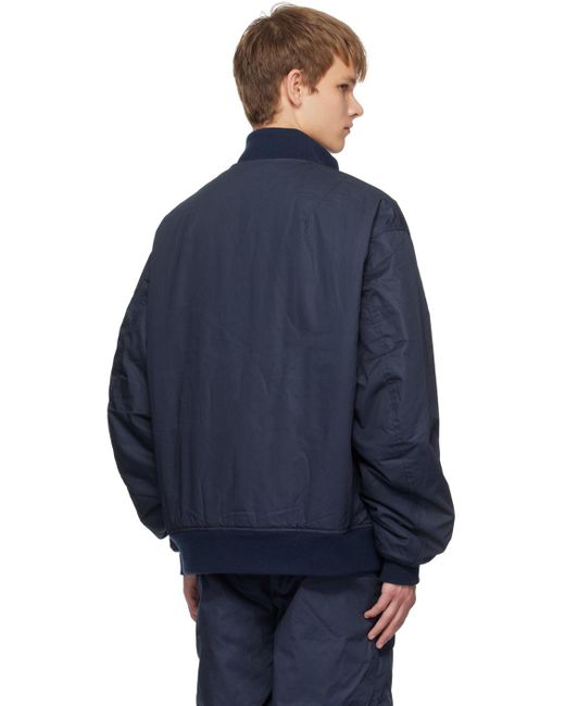 Nanamica Blue Zip Bomber Jacket for men