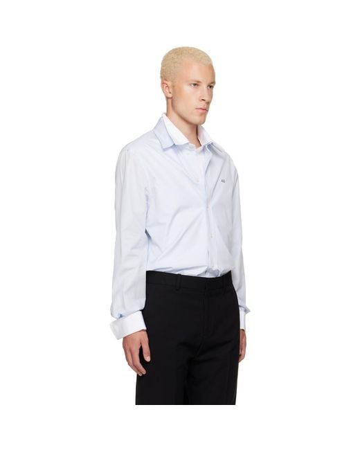 Acne White Layered Poplin Button-Up Shirt for men