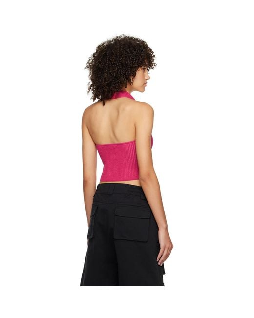 M I S B H V Black Ssense Exclusive Pink Fully Fashioned Tank Top