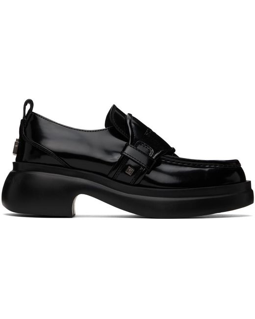 Wooyoungmi Black Vamp Strap Loafers for men