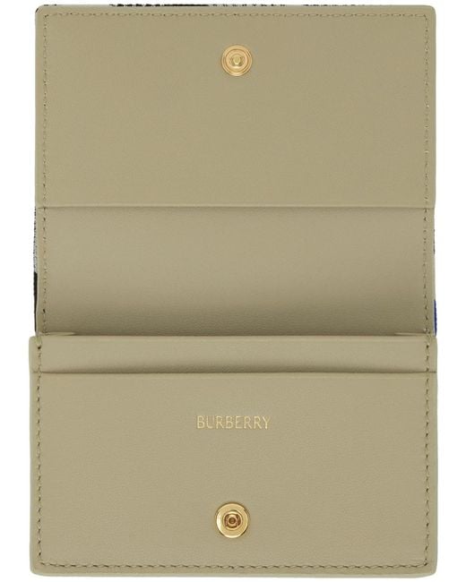 Burberry Black Taupe & Check Business Card Holder