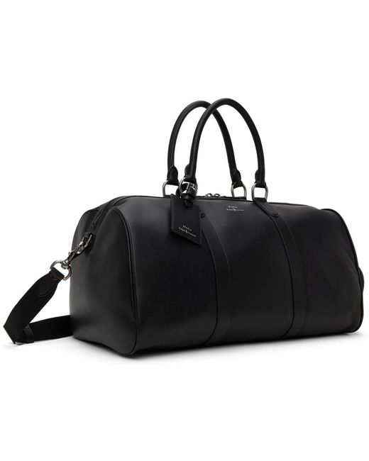 Polo Ralph Lauren Black Smooth Leather Duffle Bag for men