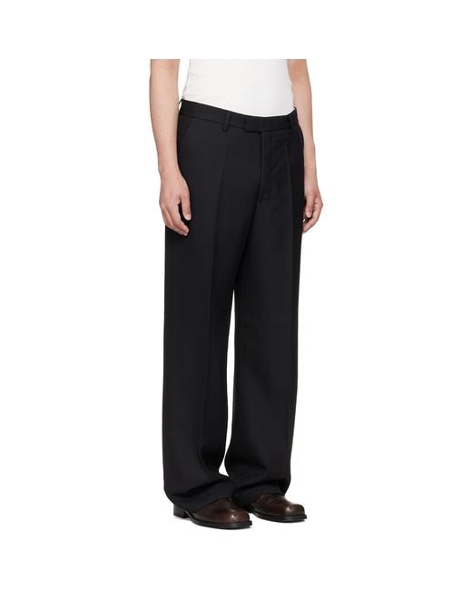 Second/Layer Black Relaxed Primo Trousers for men