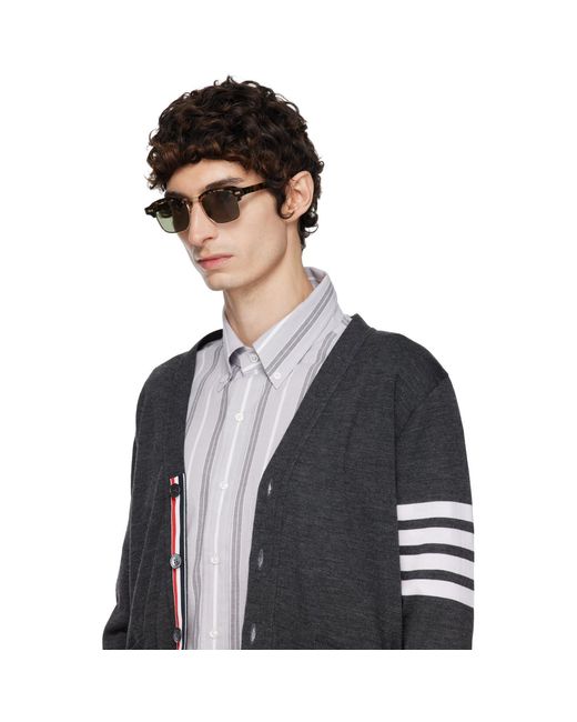 Thom Browne Brown Acetate & Titanium Square Sunglasses for men
