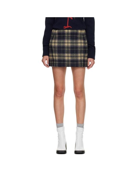 Duran Lantink Black Padded Tartan Miniskirt
