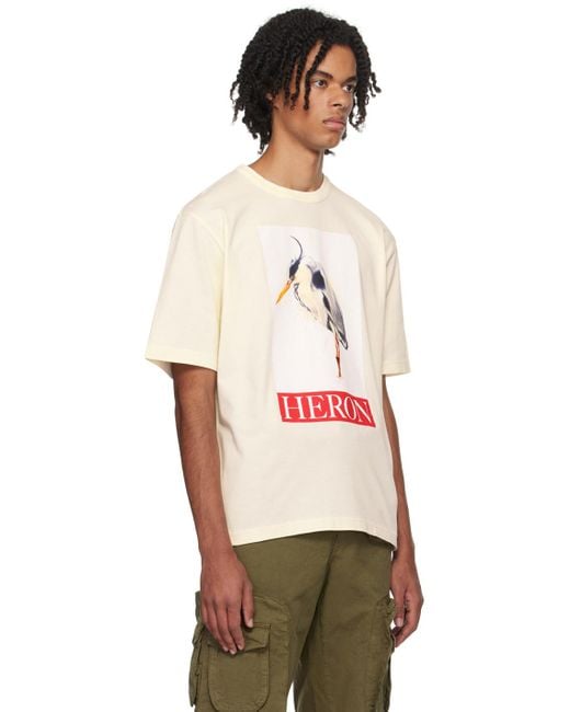 Heron Preston Multicolor Off-white Heron Bird Painted T-shirt for men