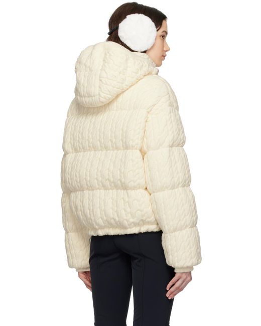 Perfect Moment Natural Kate Hooded Cable-knit Merino Wool Down Ski Jacket