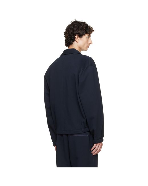 Helmut Lang Blue Terry Zip Jacket for men