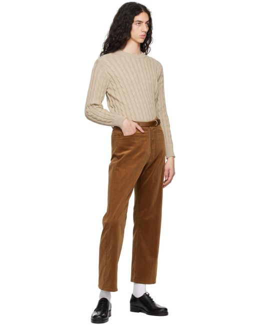 Auralee Brown Finx Trousers for men