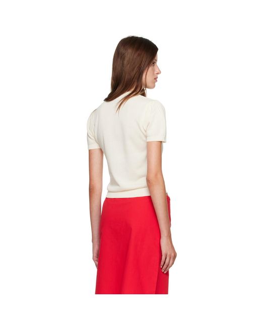 Ganni Red Off- Argyle T-Shirt