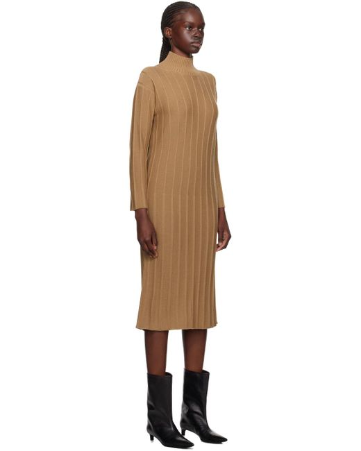 Max Mara Black Tan Arezzo Midi Dress