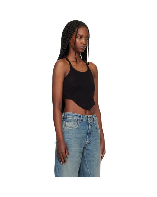 Rick Owens Black Temple Basic Cropped Tank Top