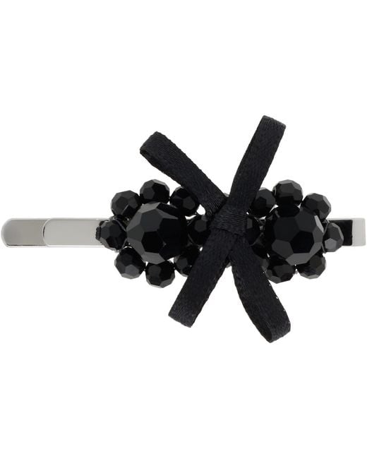 Simone Rocha Black Petite Bow Mini Flower Hair Clip