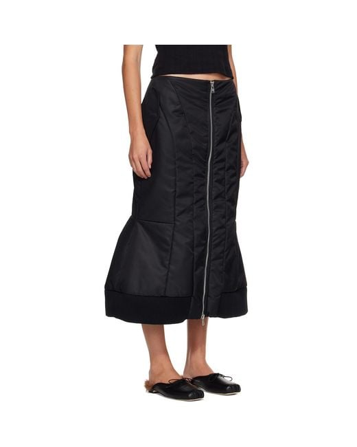 Simone Rocha Black Padded Sculpt Bomber Midi Skirt