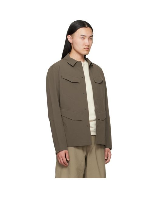 Veilance Brown Taupe Field Softshell Jacket for men