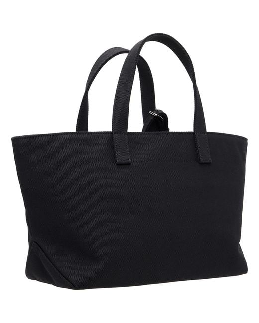 A.P.C. Black 'Le Drummer' Toile Small Tote