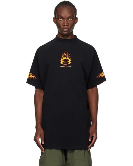 Balenciaga Black Burning Unity T-Shirt for men