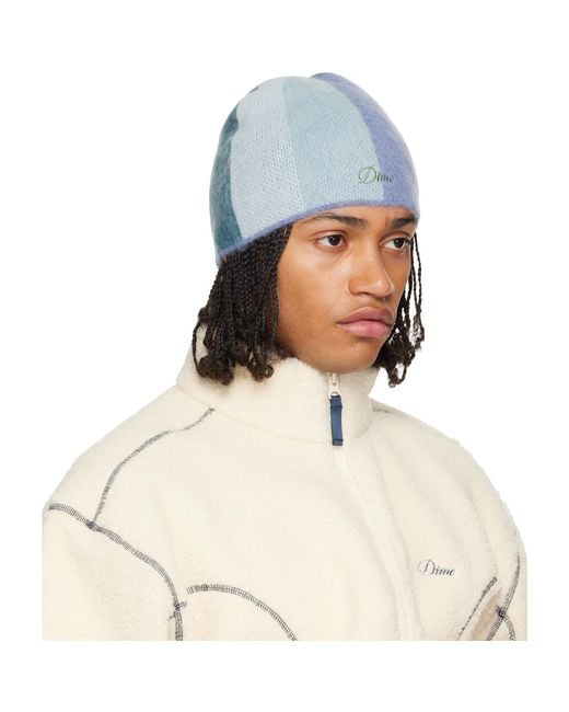 Dime Blue Mohair Skully Beanie for men