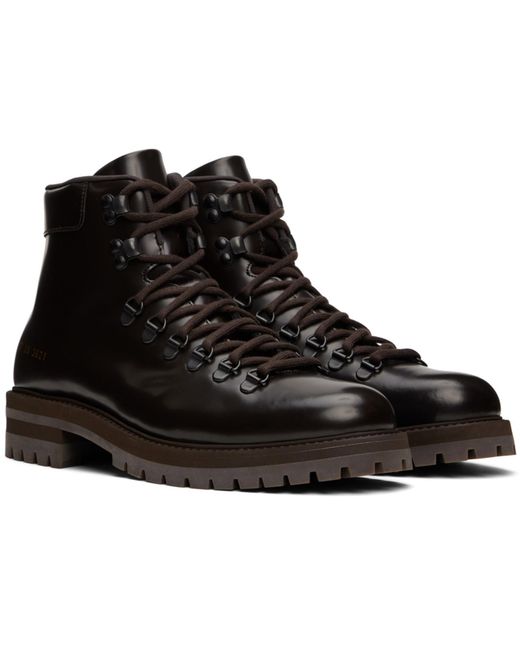 Common Projects Black Leather Hiking Boots for men