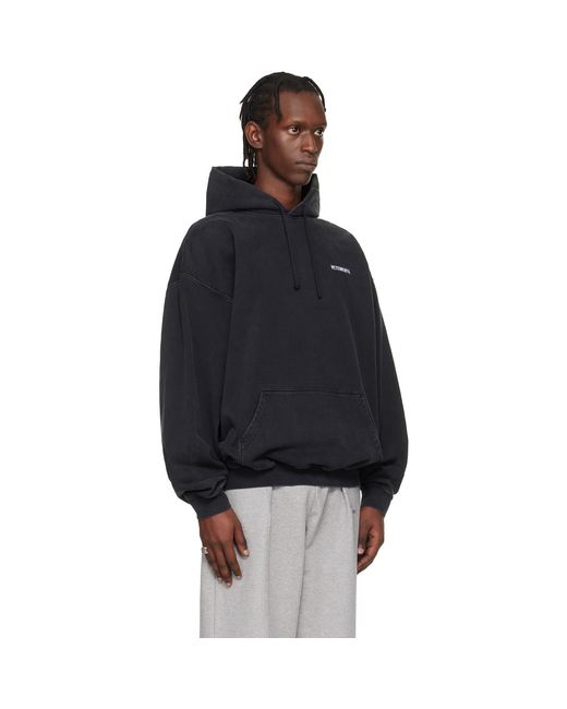 Vetements Black Iconic Logo Hoodie for men