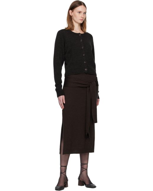 Lemaire Black Trompe L'Oeil Midi Skirt