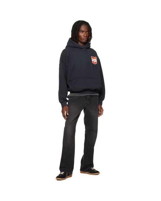 Rhude Blue Filtaro Crest Hoodie for men
