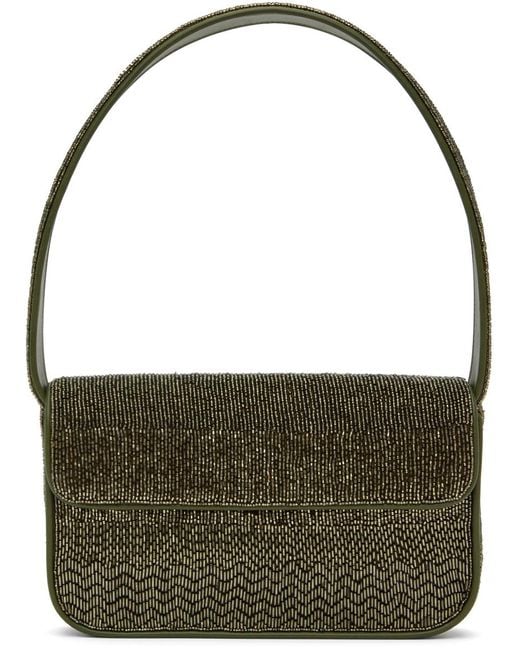 Staud Green Tommy Beaded Bag