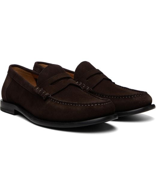 Boss Black Penny-Trim Suede Loaferts for men