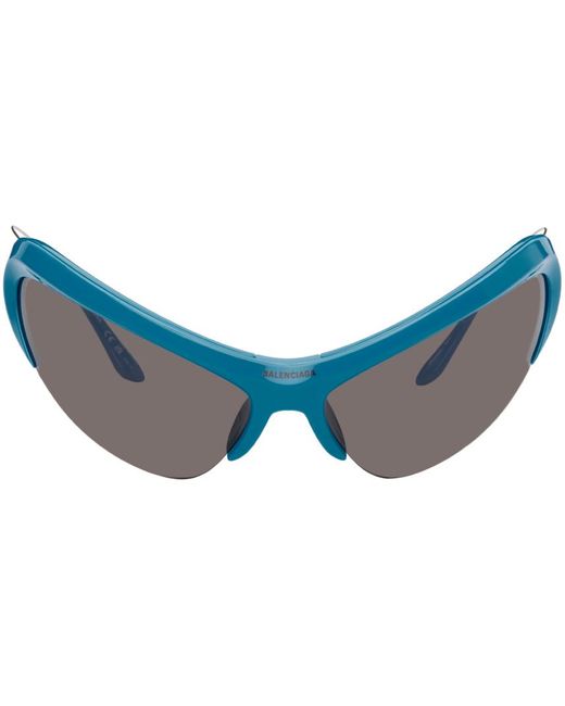 Lunettes de soleil œil-de-chat bleues à branches fines Balenciaga pour homme en coloris Blue