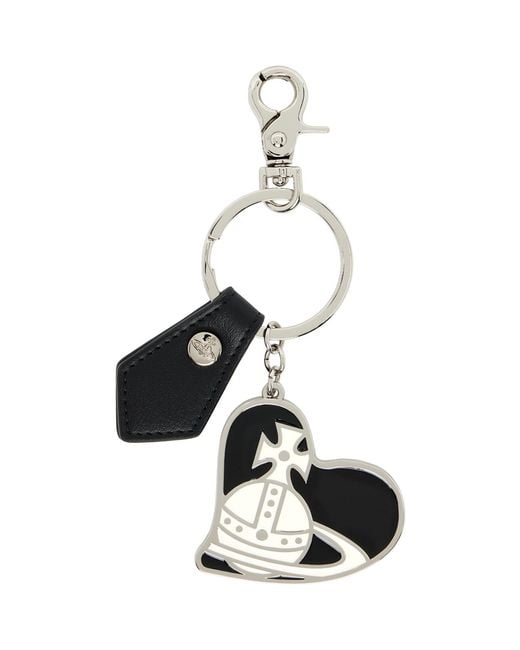Vivienne Westwood Black Orb Heart Keychain for men