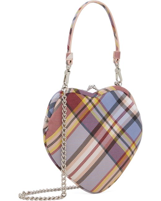 Vivienne Westwood マルチカラー Belle Heart Frame ヌバック タータン バッグ White