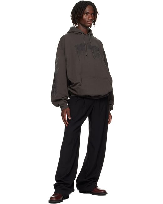 Pull À Capuche Surdimensionné Brun À Logo Vetements pour homme en coloris Black