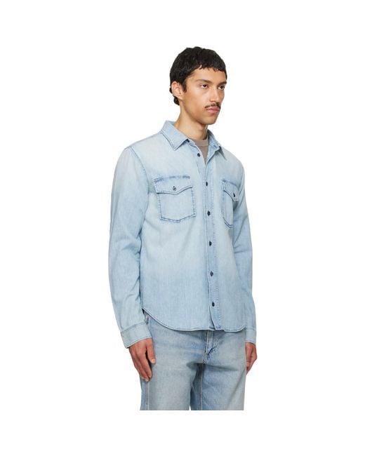 Citizens of Humanity Blue Cairo Utility Denim Shirt for men