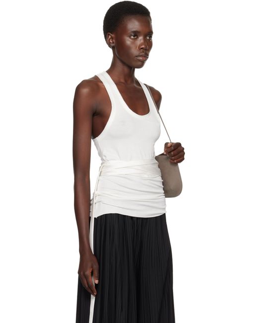 Débardeur Blanc En Jersey À Sangles À Nouer AARON ESH en coloris Black