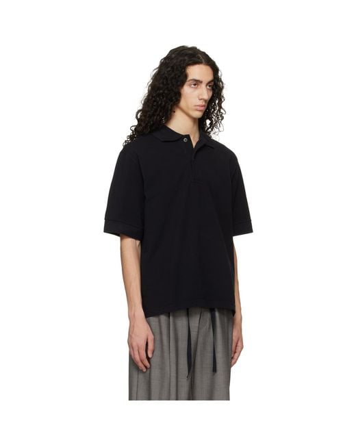 Studio Nicholson Black Balaton Jersey Polo for men