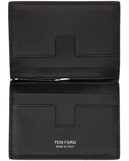 メンズ Tom Ford ガンメタル Tejus マネークリップ 二つ折りカードケース Gray