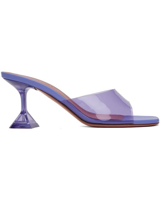AMINA MUADDI Black Purple Lupita Glass 70 Heeled Sandals
