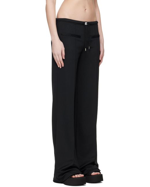 Pantalon de détente noir en tricot interlock Courreges en coloris Black