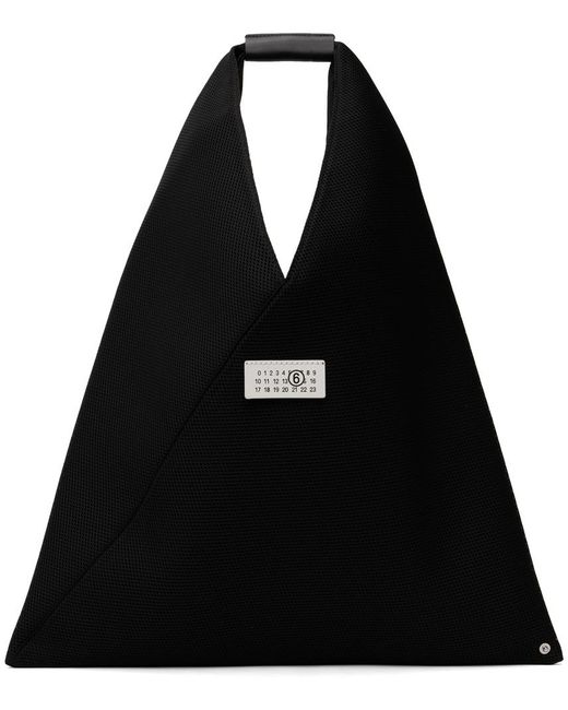 Moyen cabas triangulaire noir MM6 by Maison Martin Margiela en coloris Black