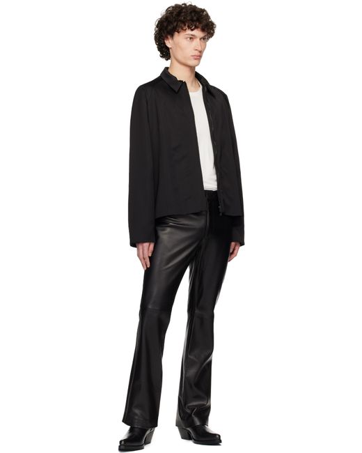 Blouson Noir En Laine À Col Classique Et À Pinces AARON ESH pour homme en coloris Black