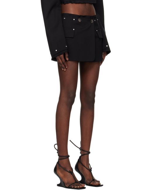 Dion Lee Black Riveted Blazer Miniskirt